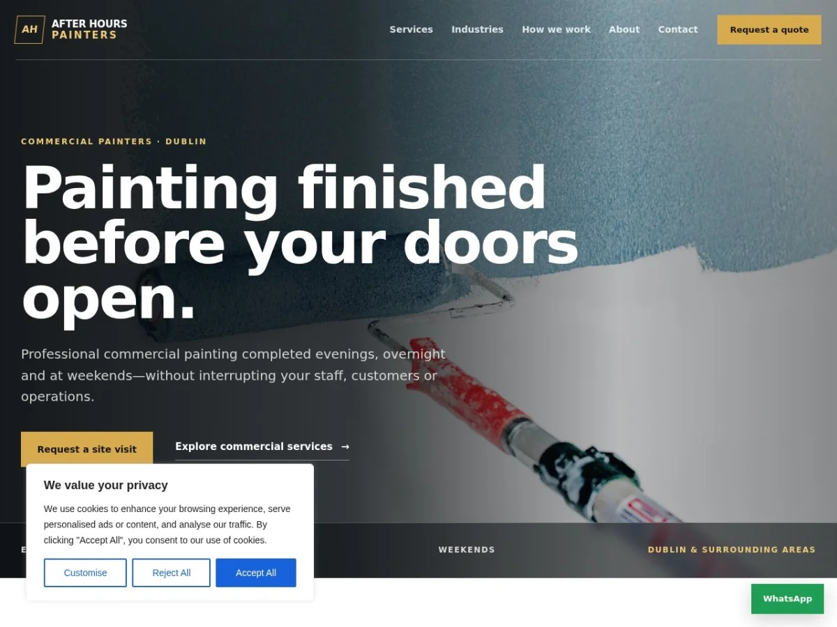 After Hours Painters website preview