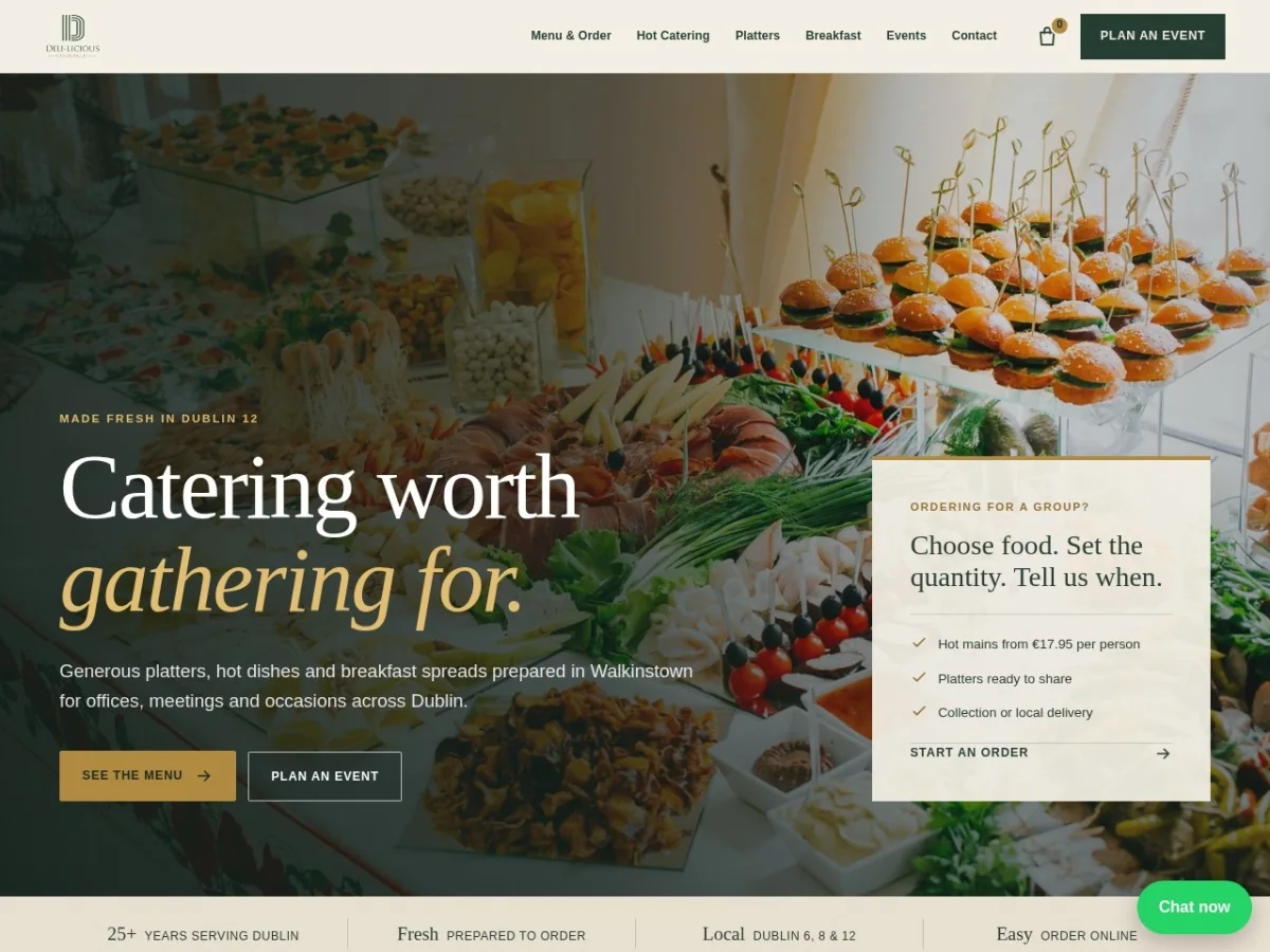 Deli-Licious Catering website preview