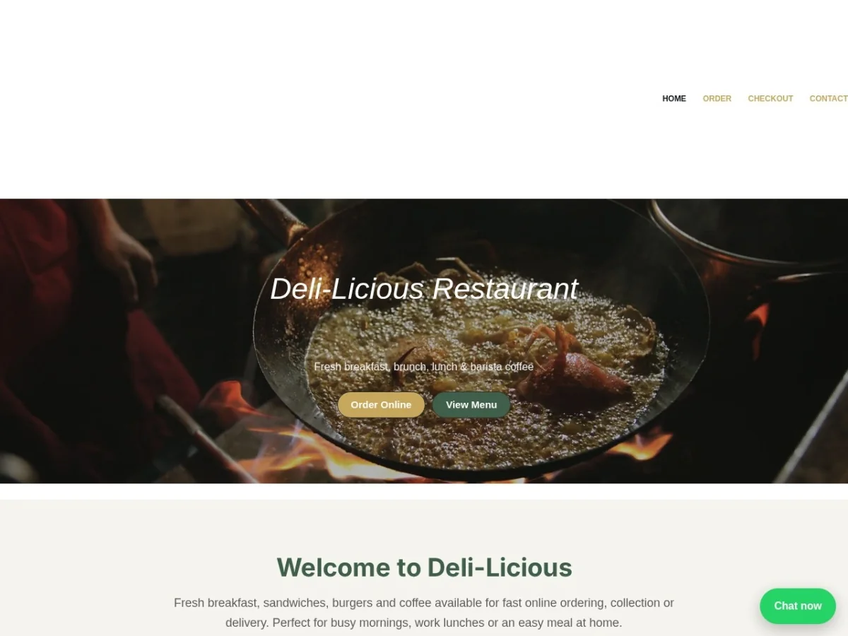 Deli-Licious Restaurant website preview