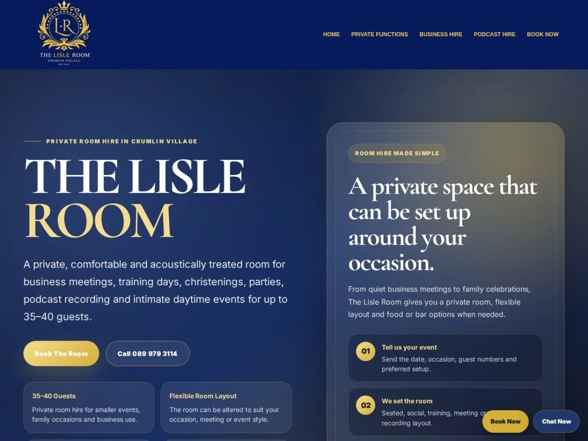 The Lisle Room website preview