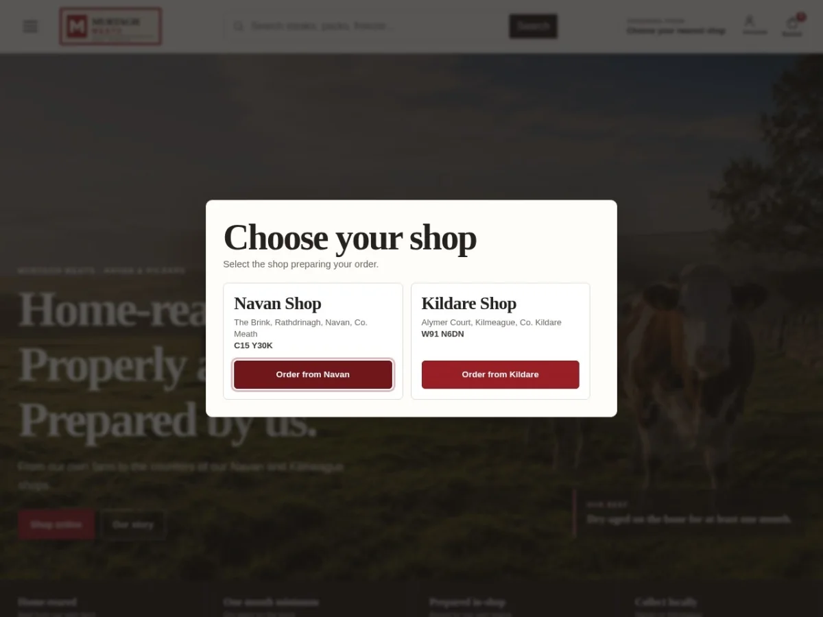 Murtagh Meats website preview