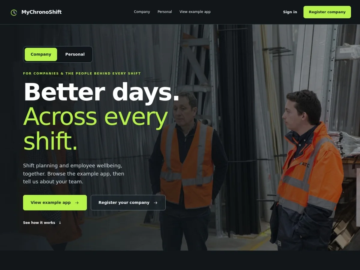 MyChronoShift website preview