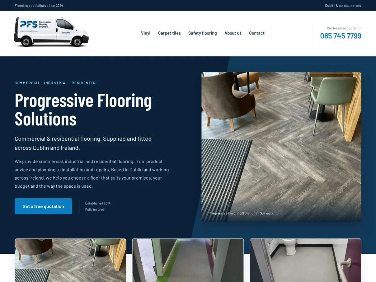 Progressive Flooring Solutions website preview