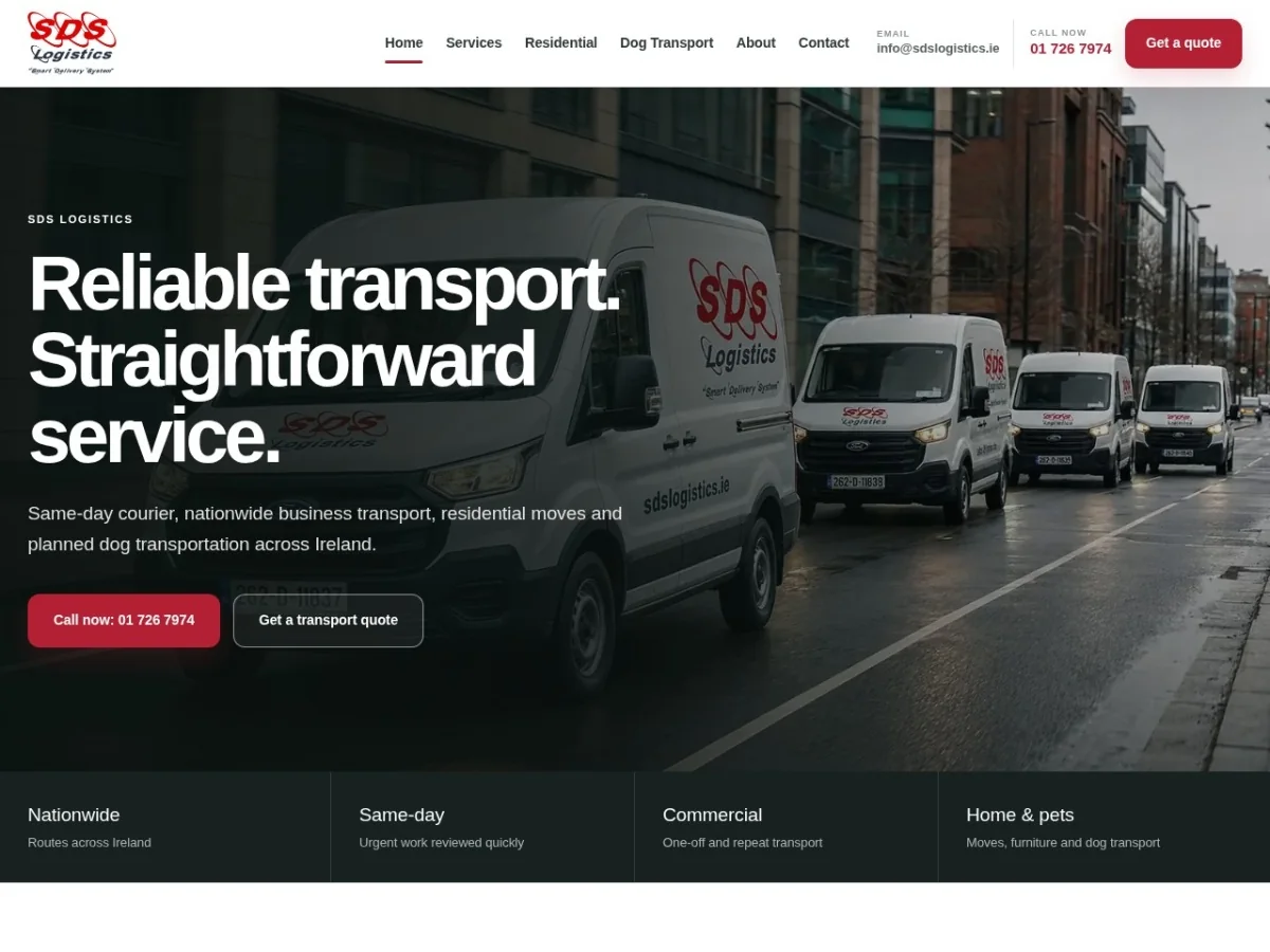 SDS Logistics website preview