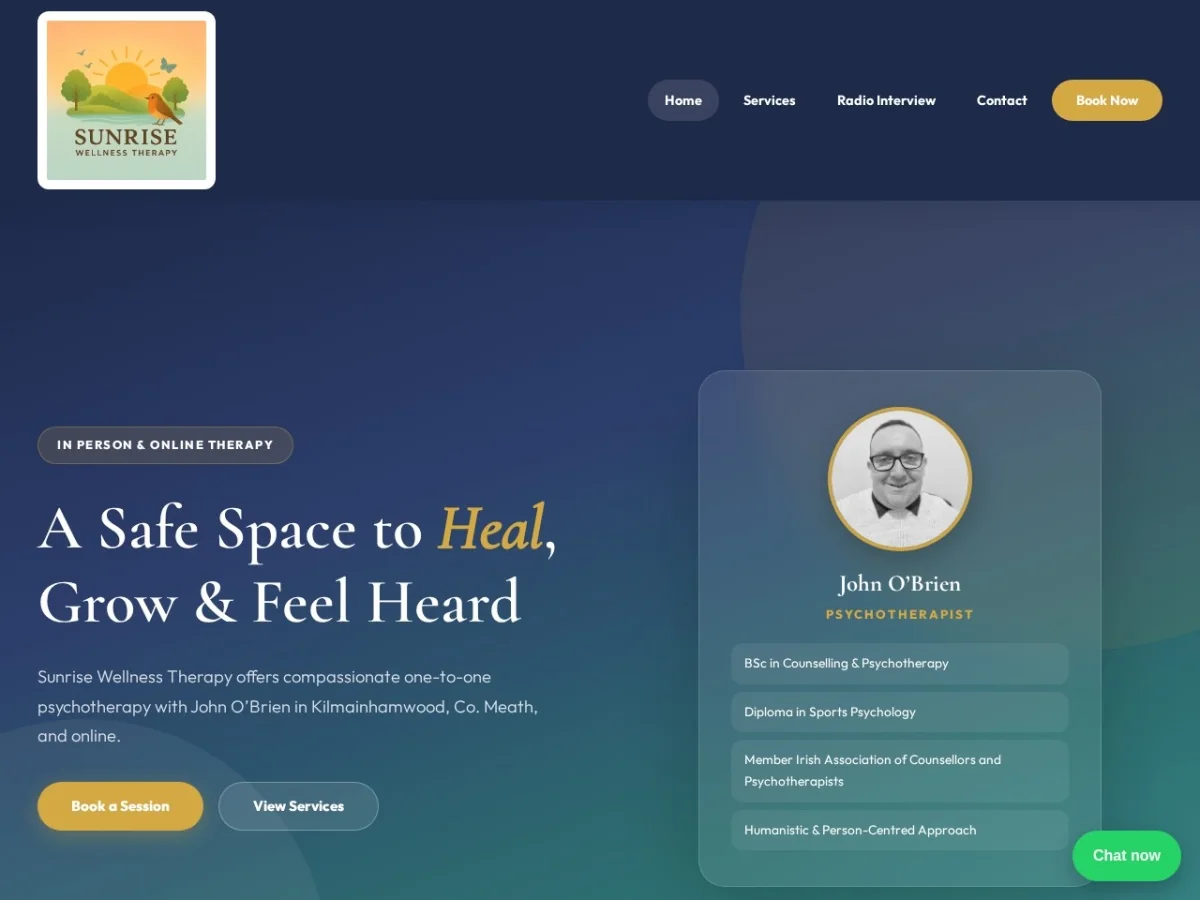 Sunrise Wellness Therapy website preview