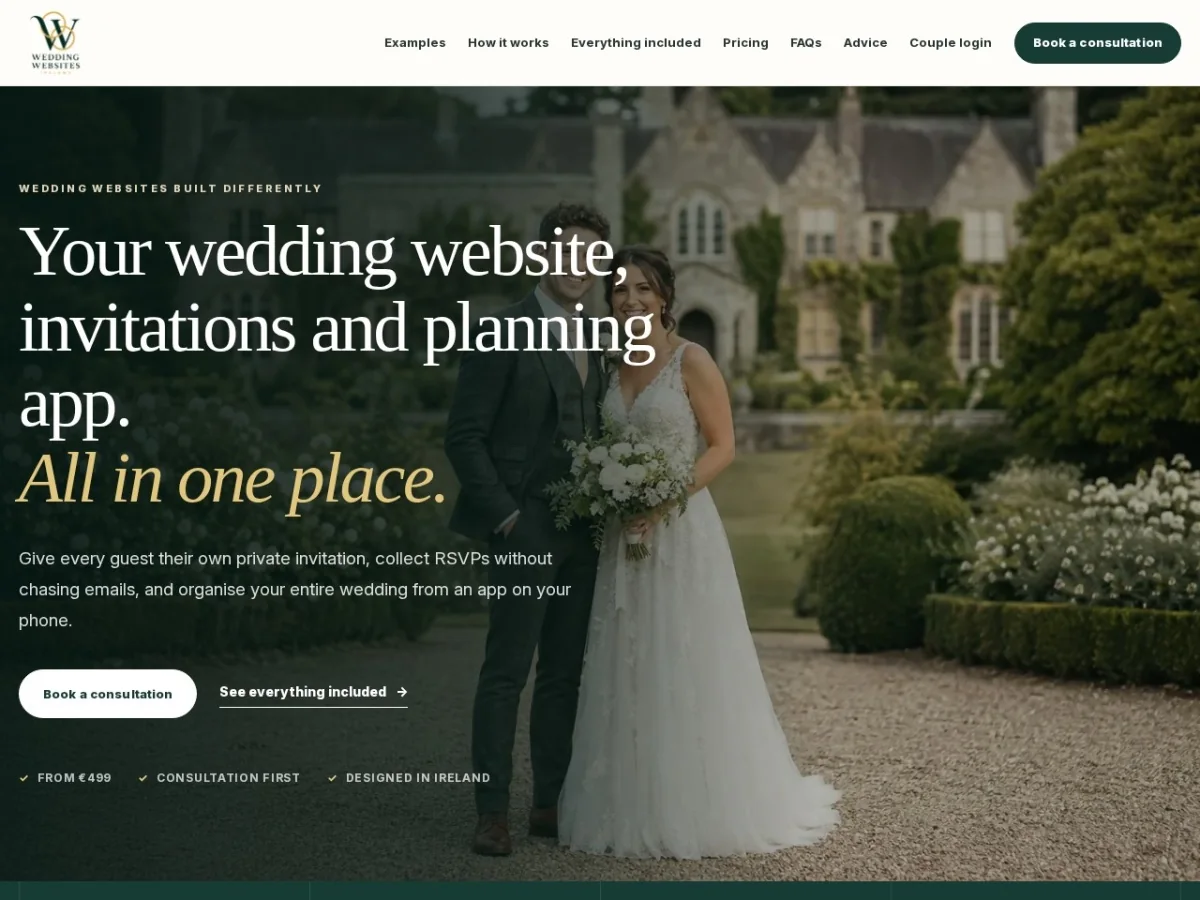 Wedding Websites Ireland website preview